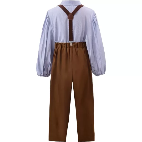 ReliBeauty Boys Pioneer Costume Kids Colonial Costume Boys with HatBrown