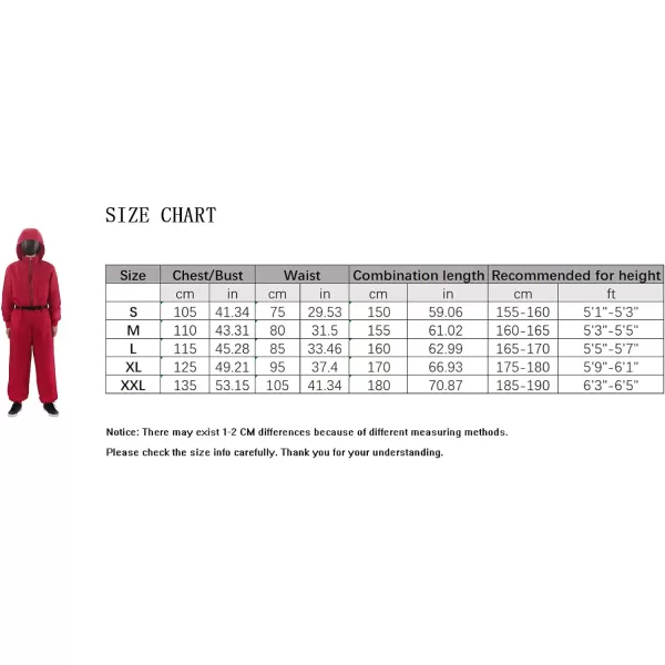 ReliBeauty Carnival Cosplay Costume Jumpsuit Halloween Cosplay Adult RedRed