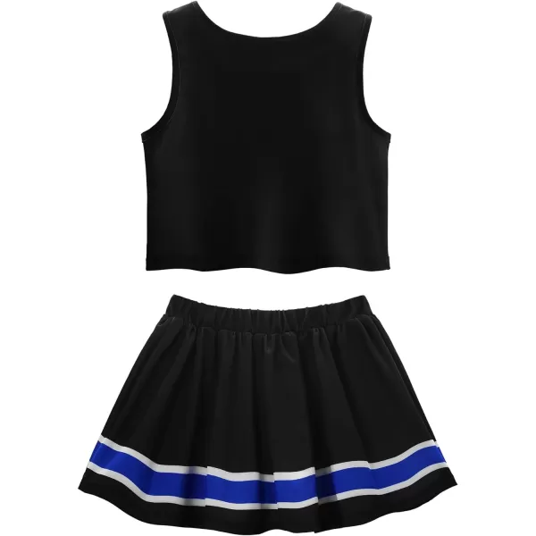 ReliBeauty Cheerleader Costume for Girls Cheer Uniform OutfitBlack