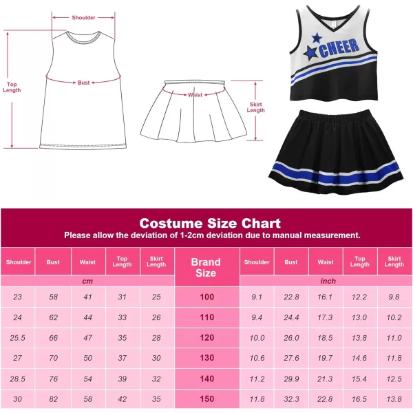 ReliBeauty Cheerleader Costume for Girls Cheer Uniform OutfitBlack