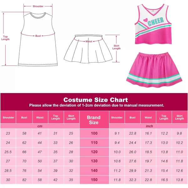 ReliBeauty Cheerleader Costume for Girls Cheer Uniform OutfitNew Pink