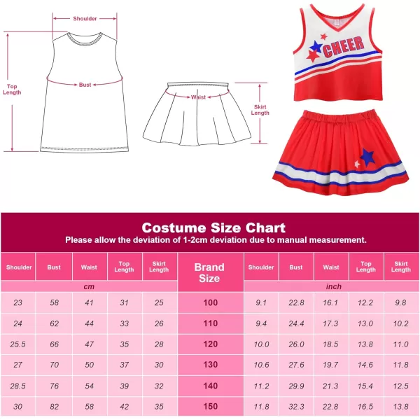 ReliBeauty Cheerleader Costume for Girls Cheer Uniform OutfitRed