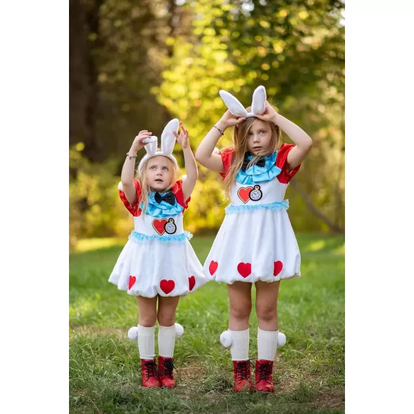 ReliBeauty Easter Costume White Rabbit Costume Kids Bunny Costumes for Girls with Bunny Ears HeadbandWhiteWhite