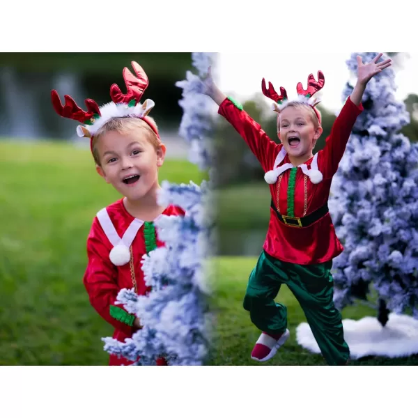 ReliBeauty Elf Costume for Kids Christmas Costumes for Kids Red GreenRed