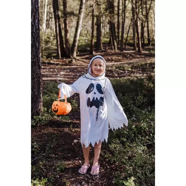 ReliBeauty Ghost Costume Kids with Pumpkin Bag Halloween CostumesWhiteWhite