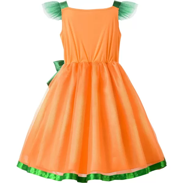 ReliBeauty Girl Halloween Pumpkin DressGreen