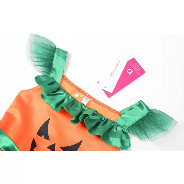 ReliBeauty Girl Halloween Pumpkin DressGreen