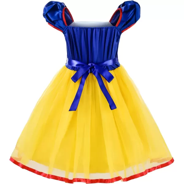 ReliBeauty Girls Elastic Waist Backless Princess Dress Costume with Accessories Yellow 3T110Yellowwith Accessories