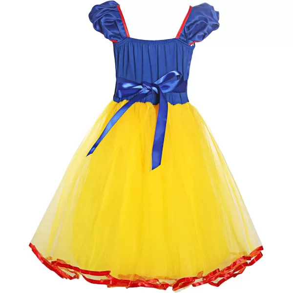 ReliBeauty Girls Elastic Waist Backless Princess Dress Costume with Accessories Yellow 3T110Yellowwith Accessories