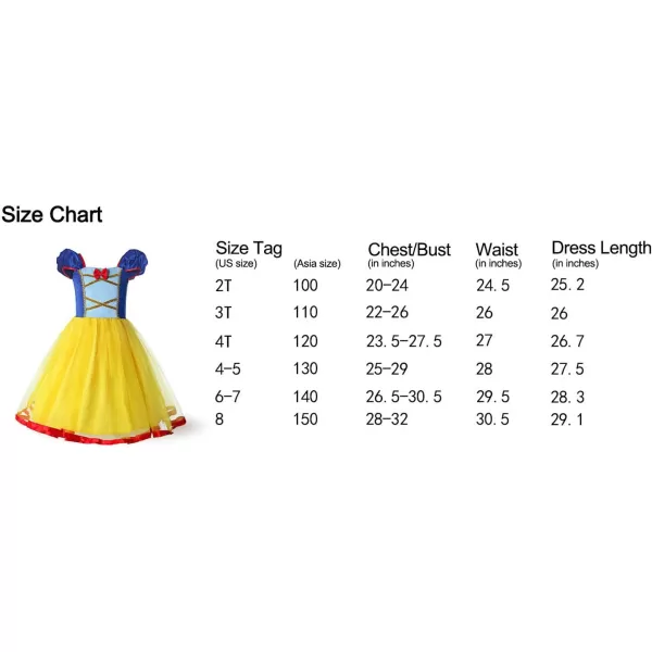 ReliBeauty Girls Elastic Waist Backless Princess Dress Costume with Accessories Yellow 3T110Yellowwith Accessories