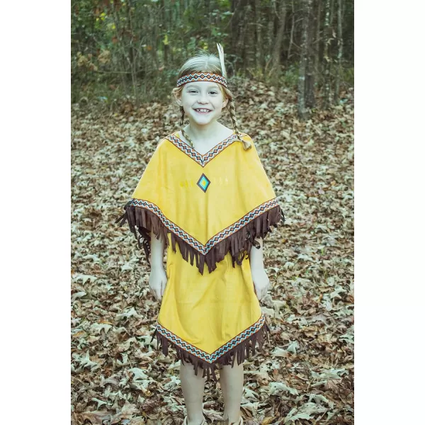 ReliBeauty Girls Native American Costume Kids Dress and cape BrownBrown