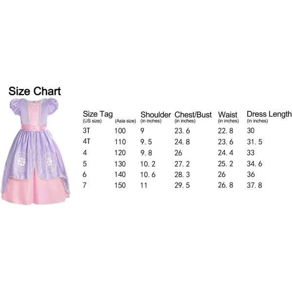 ReliBeauty Girls Short Sleeve Costume Princess DressLilacwith Accessories