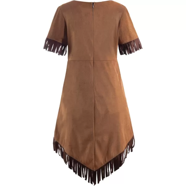 ReliBeauty Girls Thanksgiving Costume Kids Dress Outfit 5120 BrownBrown 4T