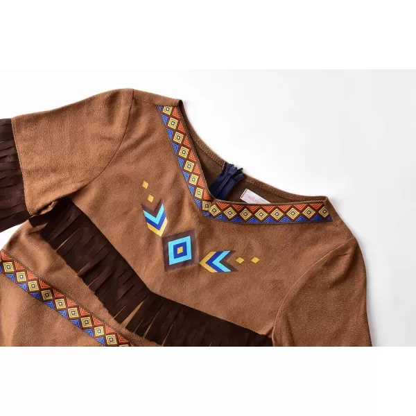 ReliBeauty Girls Thanksgiving Costume Kids Dress Outfit 5120 BrownBrown 4T