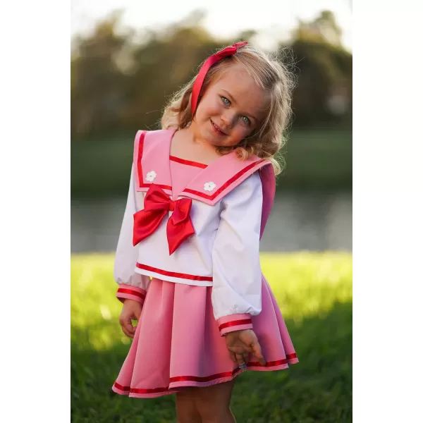 ReliBeauty Japanese School Girl Uniform Sailor DressPinkPink