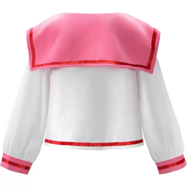 ReliBeauty Japanese School Girl Uniform Sailor DressPinkPink