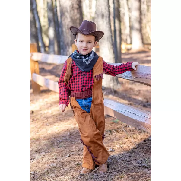 ReliBeauty Kids Cowboy Costume for Boys Cosplay Costumes Birthday Party Christmas Halloween Dress up Gift for Kids 5 SetsRedRed