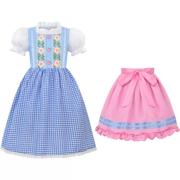 ReliBeauty Kids Girls Dirndl Dress Oktoberfest Costume German for GirlsBlue amp Pink