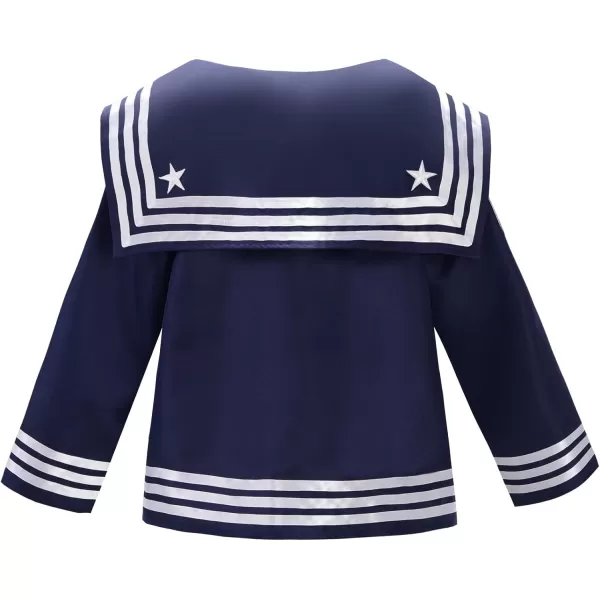 ReliBeauty Kids Navy Sailor Uniform for Boys and Girls with HatBlueBlue
