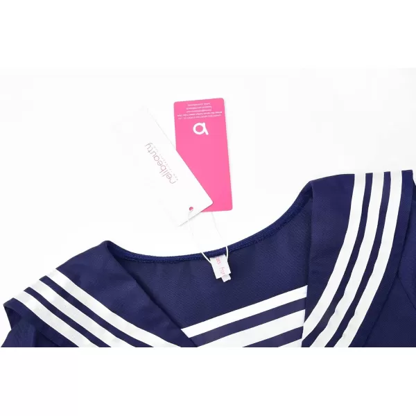 ReliBeauty Kids Navy Sailor Uniform for Boys and Girls with HatBlueBlue