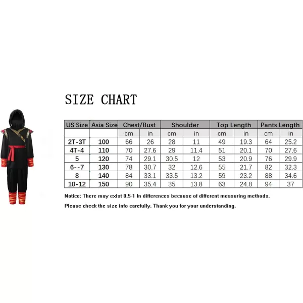 ReliBeauty Kids Ninja Costume for BoysBlack amp RedBlackampred