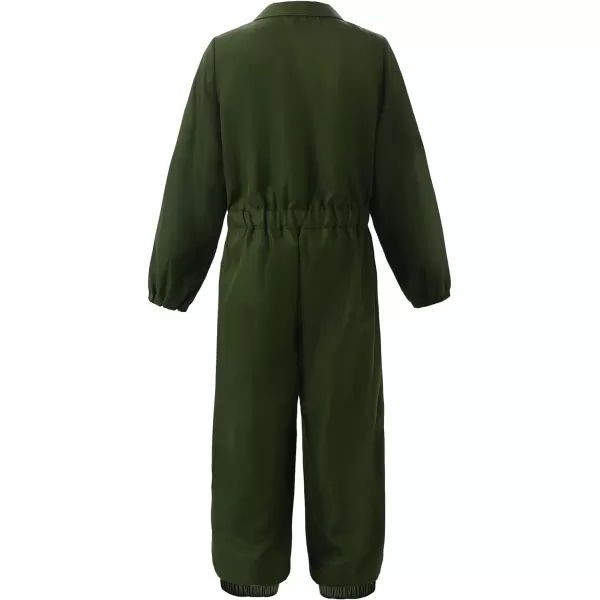 ReliBeauty Kids Pilot Uniform Deluxe Costume Role Play Set with Jacket Trousers and HatDark Green