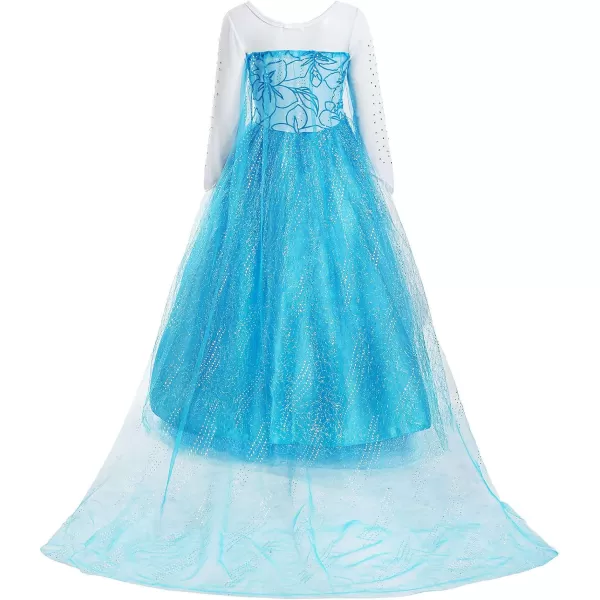 ReliBeauty Little Girls Snow Princess Fancy Dress Queen Costume BlueBluewith Accessories