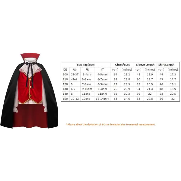 ReliBeauty Mediaeval Deluxe Kids Vampire Costume Boys Halloween with Shirt Vest and CloakReliBeauty Mediaeval Deluxe Kids Vampire Costume Boys Halloween with Shirt Vest and Cloak