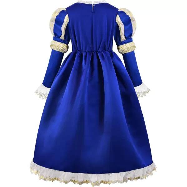 ReliBeauty Medieval Costume Girls Renaissance Princess Queen Costume for Girls Dress upBlue