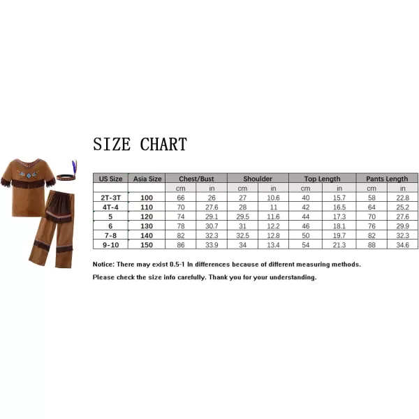 ReliBeauty Native Costume Boys Kids Dress OutfitBrown