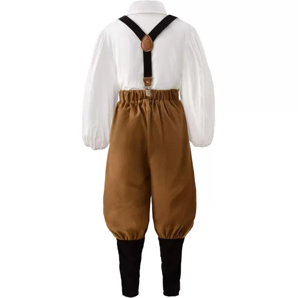 ReliBeauty Pioneer Boy Costume Colonial Kids outfit with HatReliBeauty Pioneer Boy Costume Colonial Kids outfit with Hat