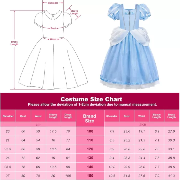 ReliBeauty Princess Costume for Girls Halloween Fairy Fancy Dress for Role PlayBlue