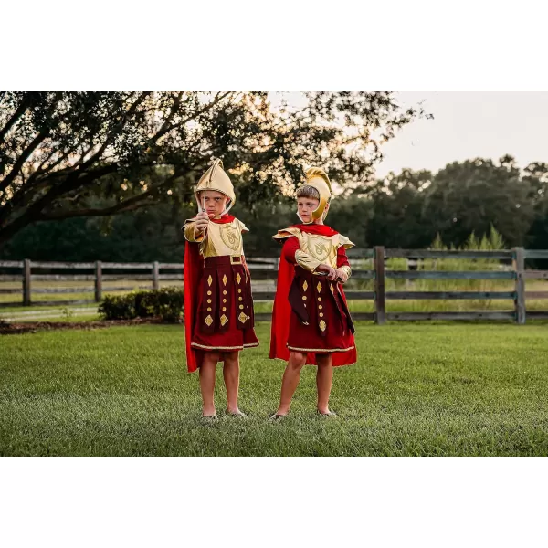 ReliBeauty Roman Soldier Costume Kids Medieval Warrior Costume with Helmet and CapeRed