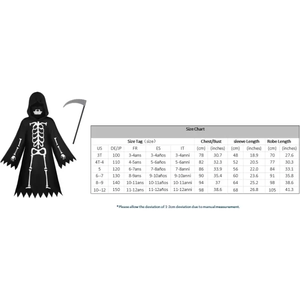 ReliBeauty Skeleton Costume Kids Boys Costume Grim Reaper Girls HalloweenReliBeauty Skeleton Costume Kids Boys Costume Grim Reaper Girls Halloween