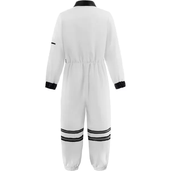 ReliBeauty Space Suit for Kids Astronaut Costume for Kids with HatWhite 910140White Jumpsuit and Hat 1213150