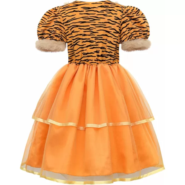 ReliBeauty Tiger Costume for Kids Girls Dress Animal Toddler HalloweenYellow