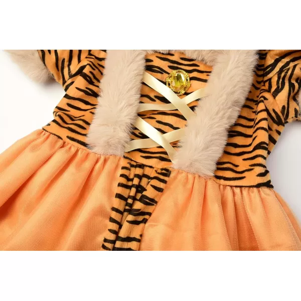 ReliBeauty Tiger Costume for Kids Girls Dress Animal Toddler HalloweenYellow