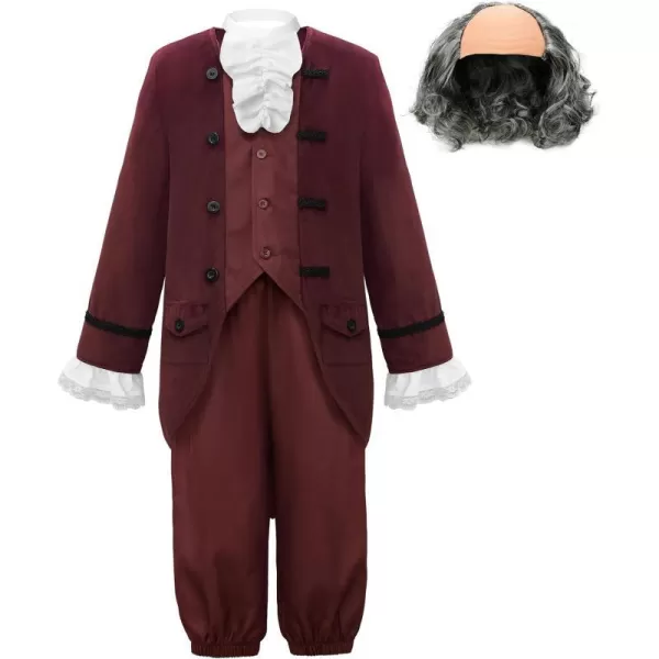 ReliBeauty Boys Benjamin Franklin Costume Kids with WigReliBeauty Boys Benjamin Franklin Costume Kids with Wig