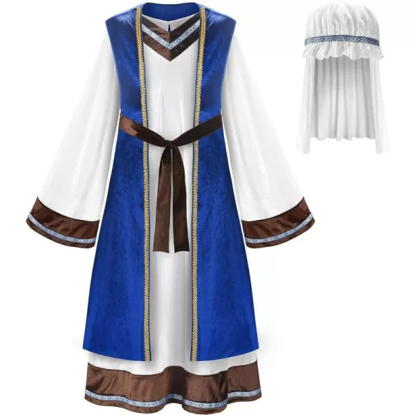 ReliBeauty Boys Saint Joseph Costume Shepherd Costume Saint Costume for Kids with Vest and HeadpieceWhite