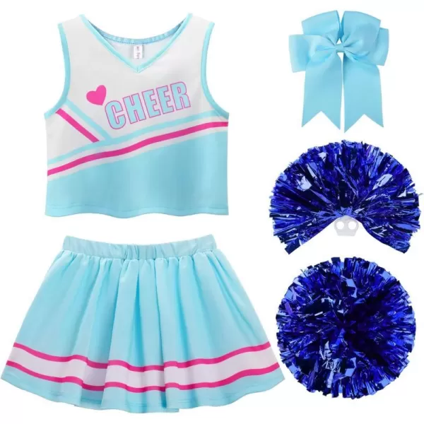 ReliBeauty Cheerleader Costume for Girls Cheer Uniform OutfitBlue