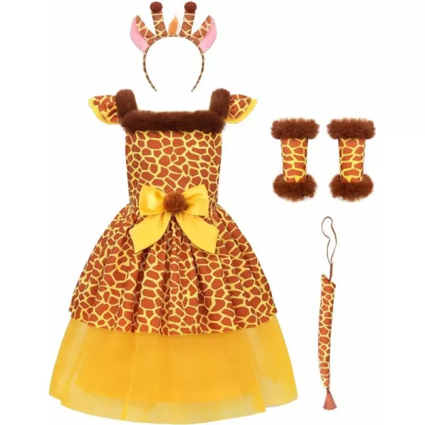 ReliBeauty Giraffe Costume Kids Jungle Party Animal Costume Girls Halloween Animal Fancy Dress with TailReliBeauty Giraffe Costume Kids Jungle Party Animal Costume Girls Halloween Animal Fancy Dress with Tail