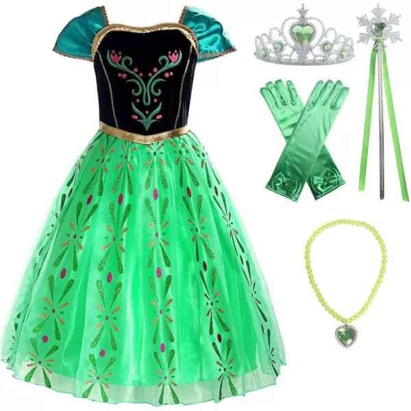 ReliBeauty Girls Princess Costume Dress up Apple Green with Accessories 4T4110Apple Greenwith Accessories 1012150