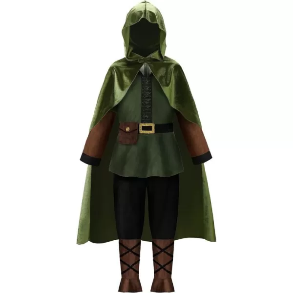 ReliBeauty Kids Archer Costume Boys Girls Hunter Costume with CapeGreenGreen