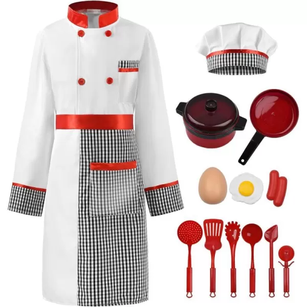 ReliBeauty Kids Chef Costume Set for Kids Boys Girls Role Play with Detachable ApronReliBeauty Kids Chef Costume Set for Kids Boys Girls Role Play with Detachable Apron