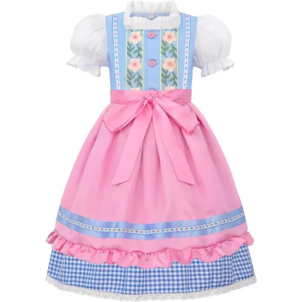 ReliBeauty Kids Girls Dirndl Dress Oktoberfest Costume German for GirlsBlue amp Pink