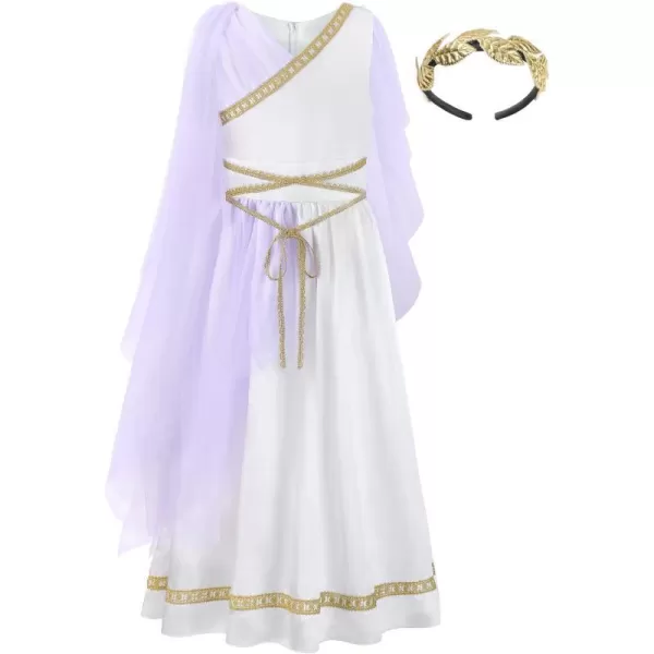 ReliBeauty Kids Greek Goddess Costume Girls with HeadbandPurple