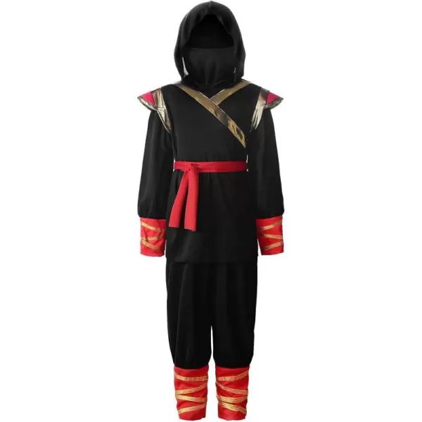 ReliBeauty Kids Ninja Costume for BoysBlack amp RedBlackampred