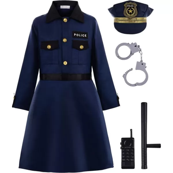 ReliBeauty Kids Police Officer Costume for Girls Cop Costume Halloween Cosplay CostumeReliBeauty Kids Police Officer Costume for Girls Cop Costume Halloween Cosplay Costume