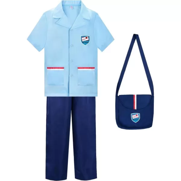 ReliBeauty Mailman Costume for Kids BlueBlue