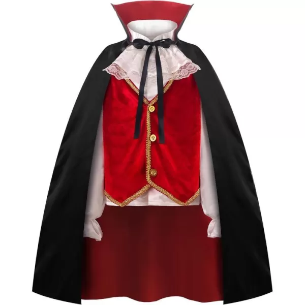 ReliBeauty Mediaeval Deluxe Kids Vampire Costume Boys Halloween with Shirt Vest and CloakReliBeauty Mediaeval Deluxe Kids Vampire Costume Boys Halloween with Shirt Vest and Cloak